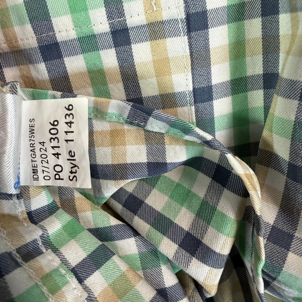 Southern Tide Button Down Shirt Mens Medium Green Plaid Performance 11436 - Picture 5 of 10